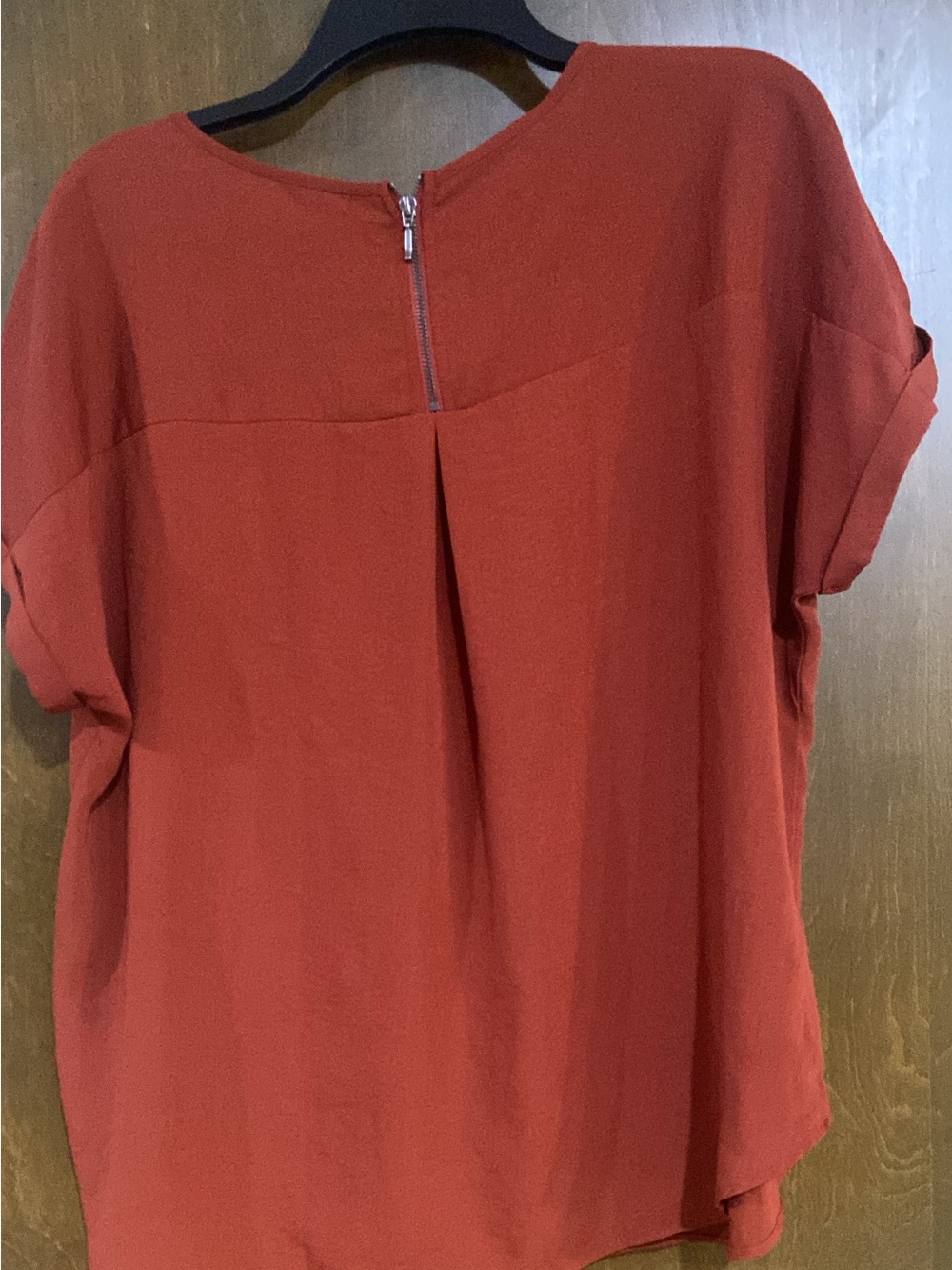 Maurices Brick Red Short Sleeve Blouse